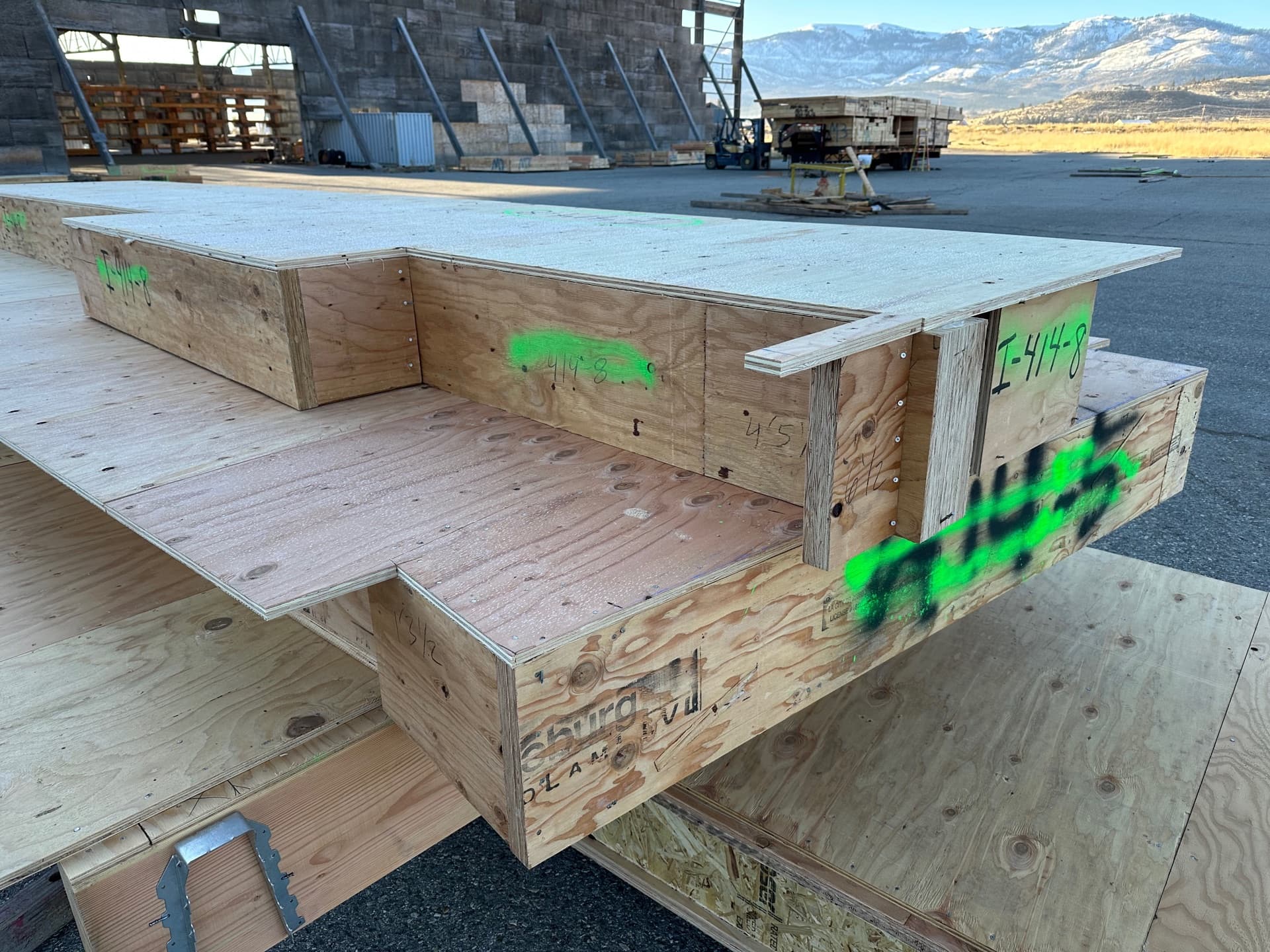 Close-up of finished cassette panel edge with mountains